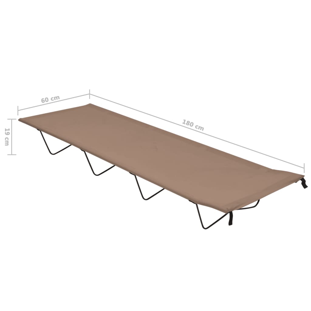 Krevet za kampiranje 180x60x19 cm tkanina i čelik smeđe-sivi