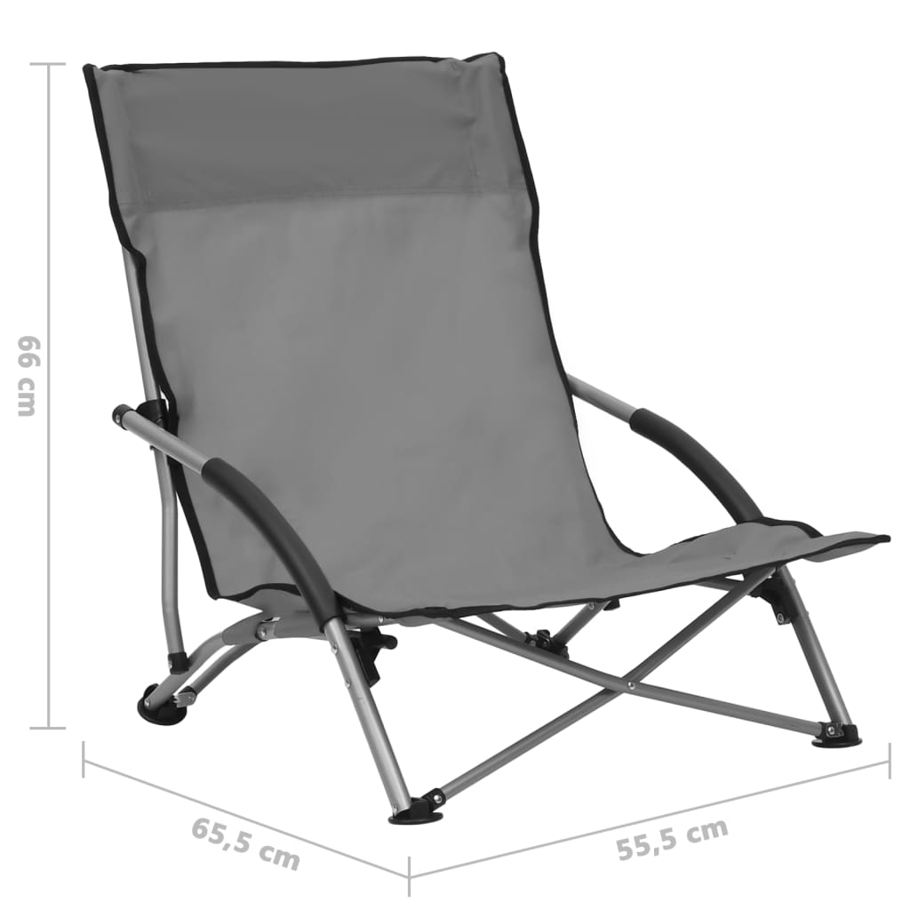 Sklopive stolice za plažu od tkanine 2 kom sive