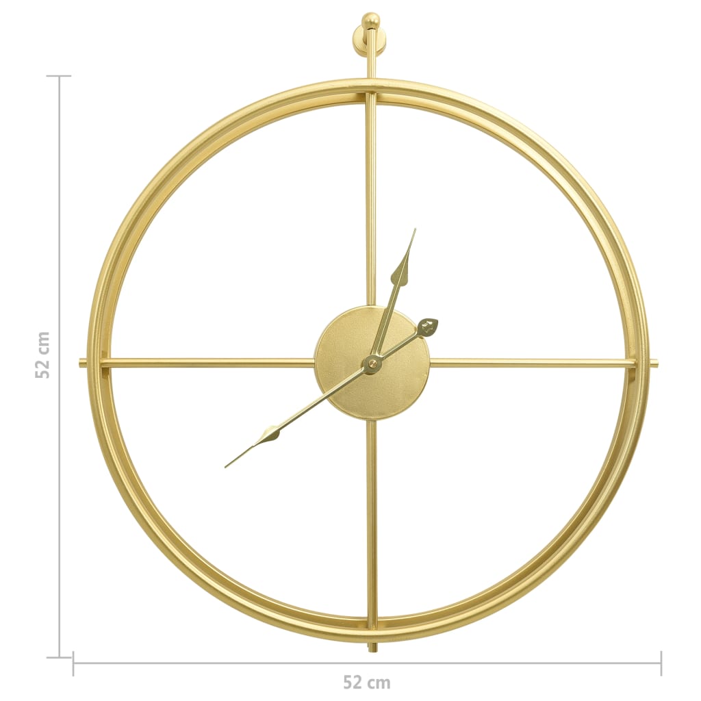 Zidni sat zlatni 52 cm željezni