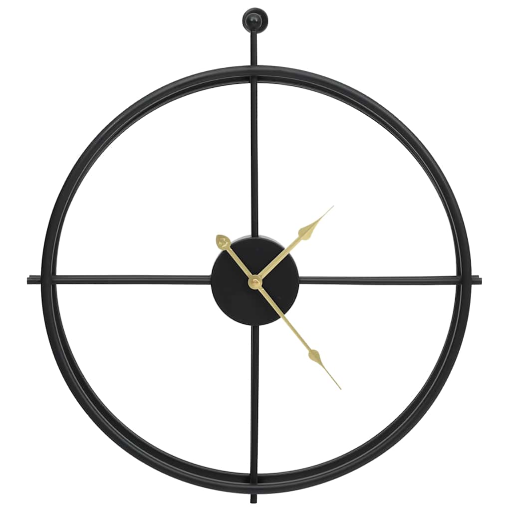 Zidni sat crni 52 cm željezni