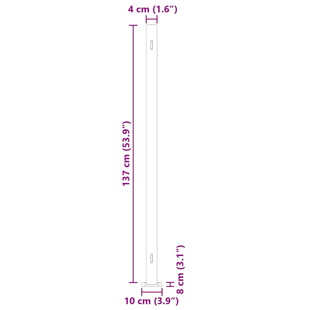 Uvlačiva bočna tenda za terasu 140 x 600 cm crna