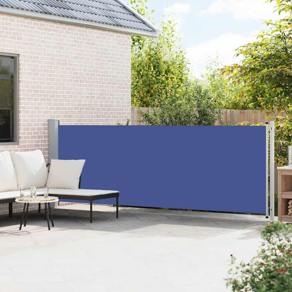 Uvlačiva bočna tenda za terasu 140 x 600 cm plava