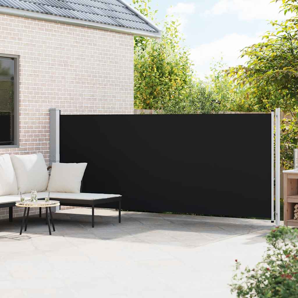 Uvlačiva bočna tenda za terasu 600 x 160 cm crna
