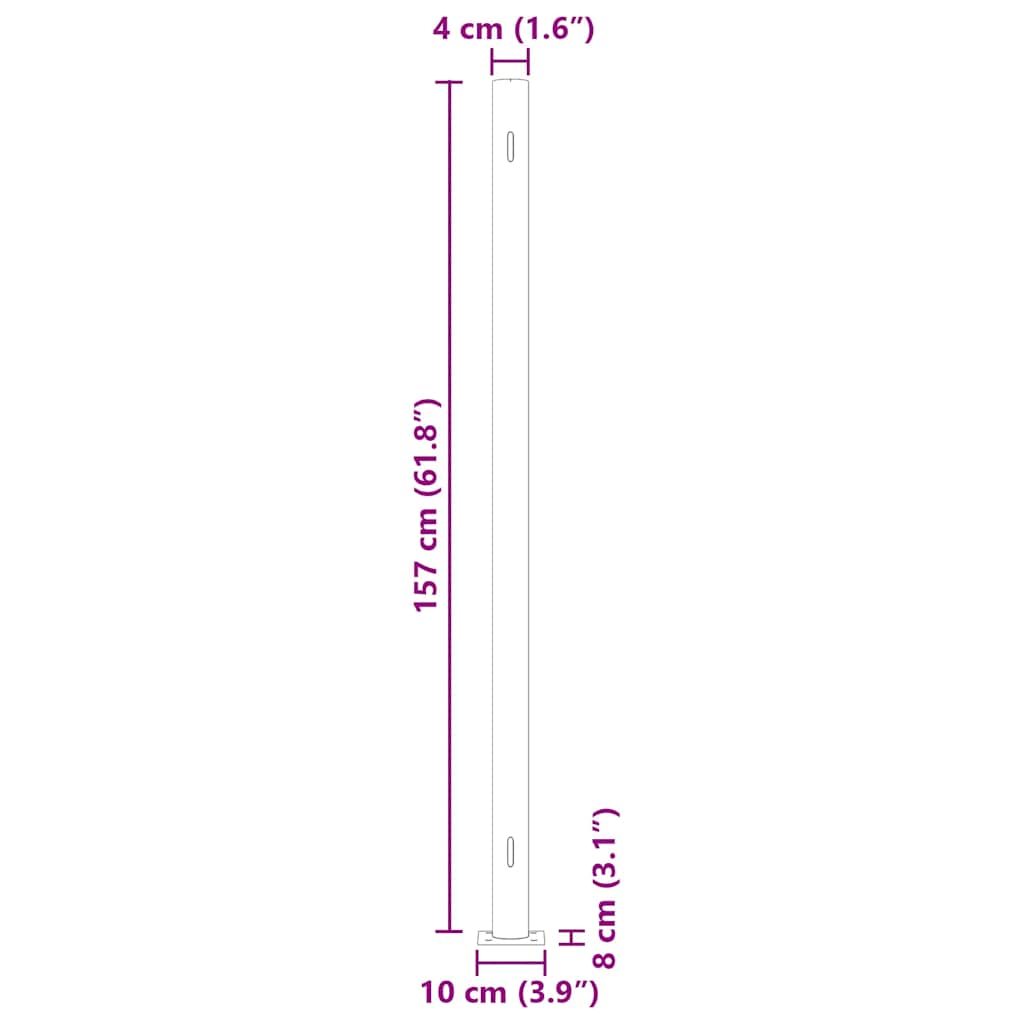 Uvlačiva bočna tenda za terasu 600 x 160 cm smeđa