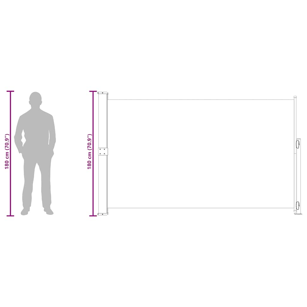 Uvlačiva bočna tenda za terasu 180 x 300 cm smeđa