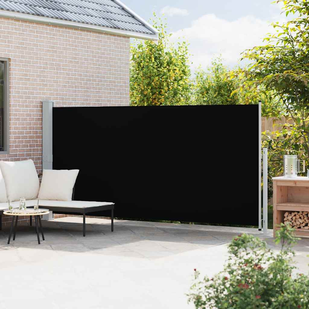 Uvlačiva bočna tenda za terasu 180 x 500 cm crna