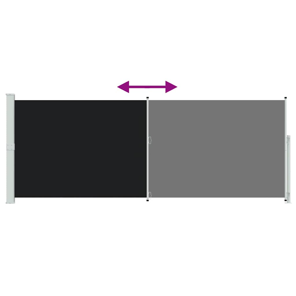Uvlačiva bočna tenda za terasu 180 x 500 cm crna