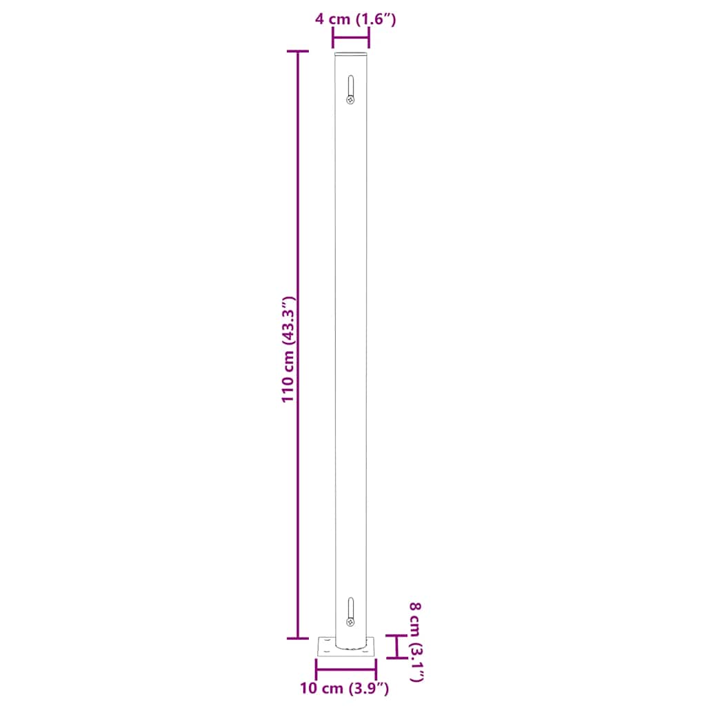 Uvlačiva bočna tenda za terasu 180 x 500 cm crna