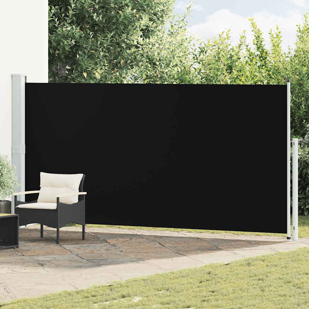 Uvlačiva bočna tenda za terasu 180 x 500 cm crna
