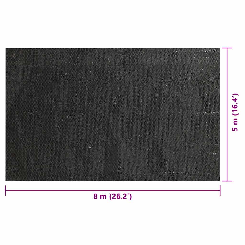 Pravokutni pokrivač za bazen 800 x 500 cm PE crni