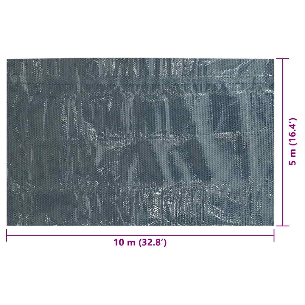 Plutajući PE solarni pokrov za bazen 1000 x 500 cm crno-plavi