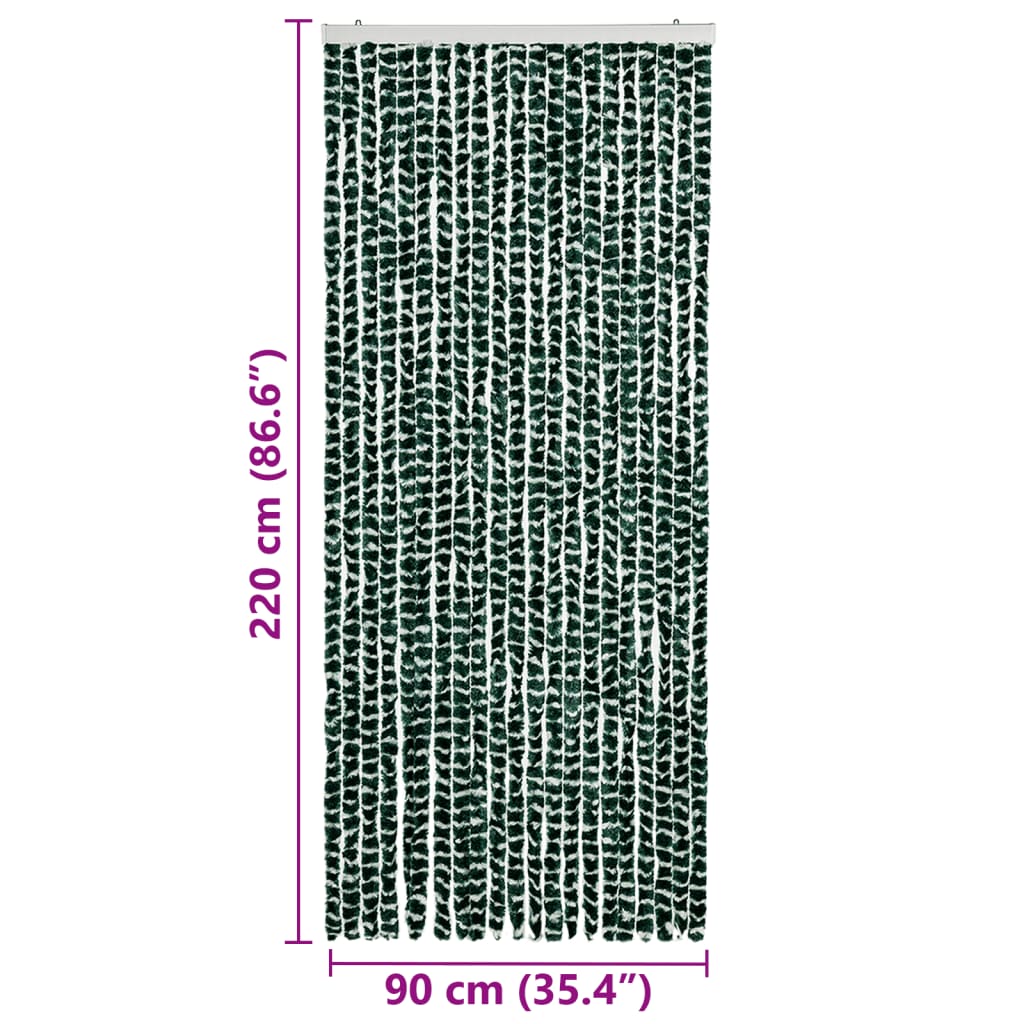 Zastor protiv insekata zeleno-bijeli 90 x 220 cm šenil