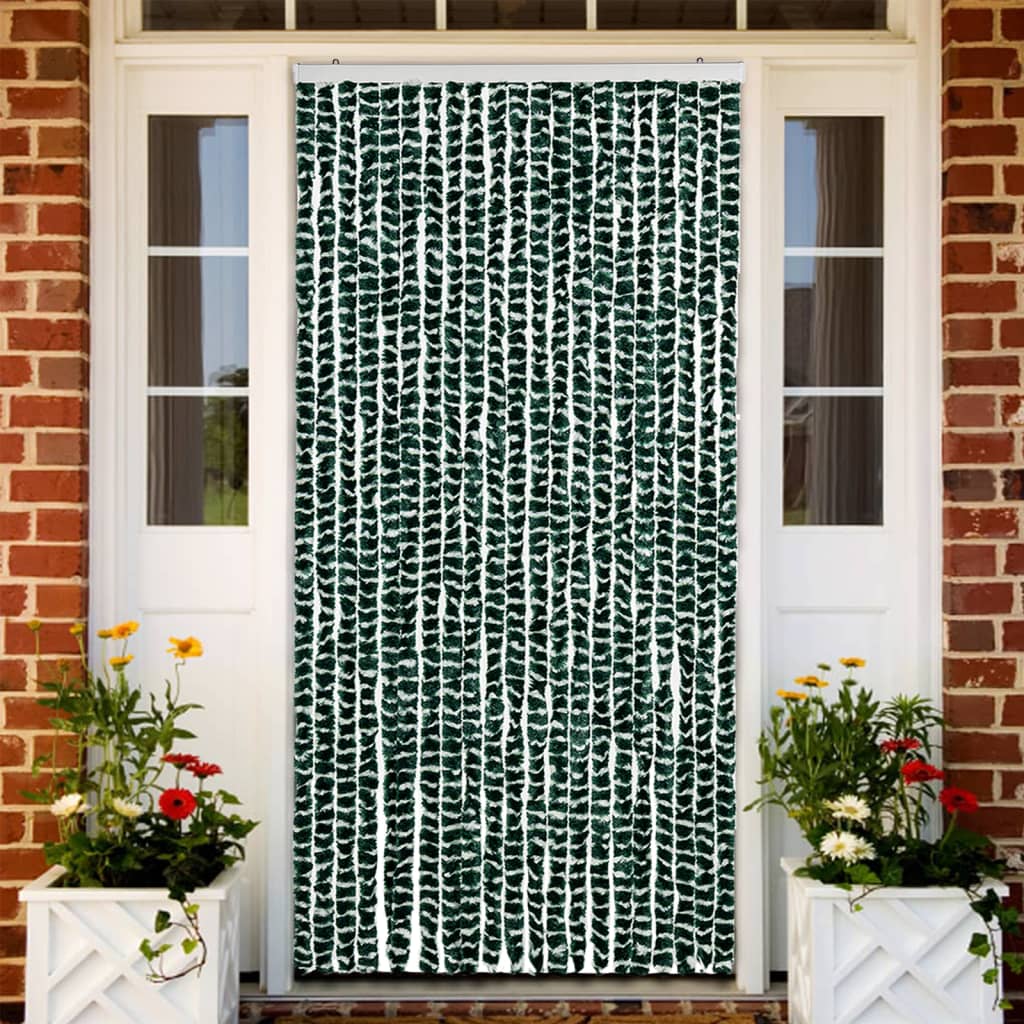 Zastor protiv insekata zeleno-bijeli 90 x 220 cm šenil