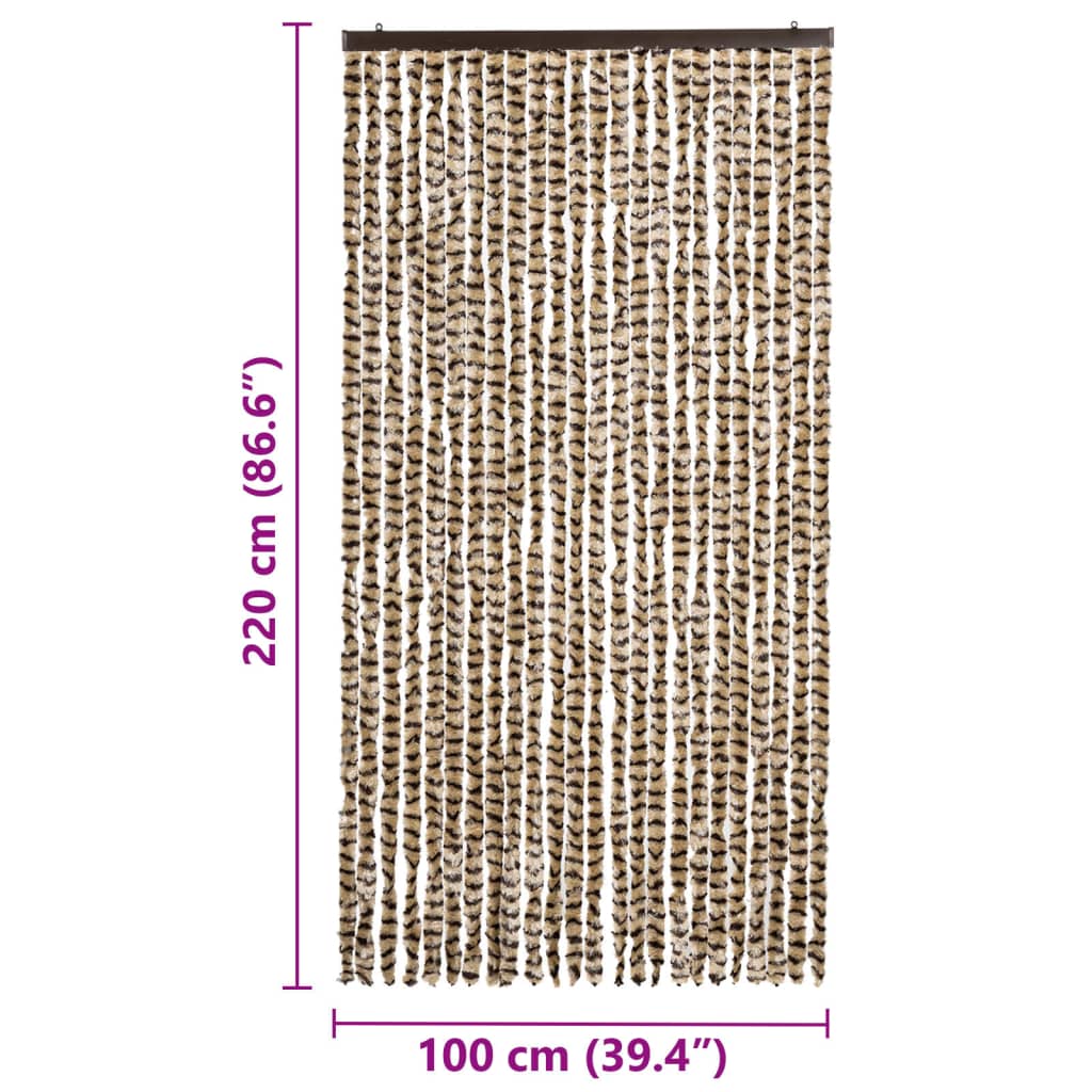 Zastor protiv insekata bež-smeđi 100 x 220 cm šenil