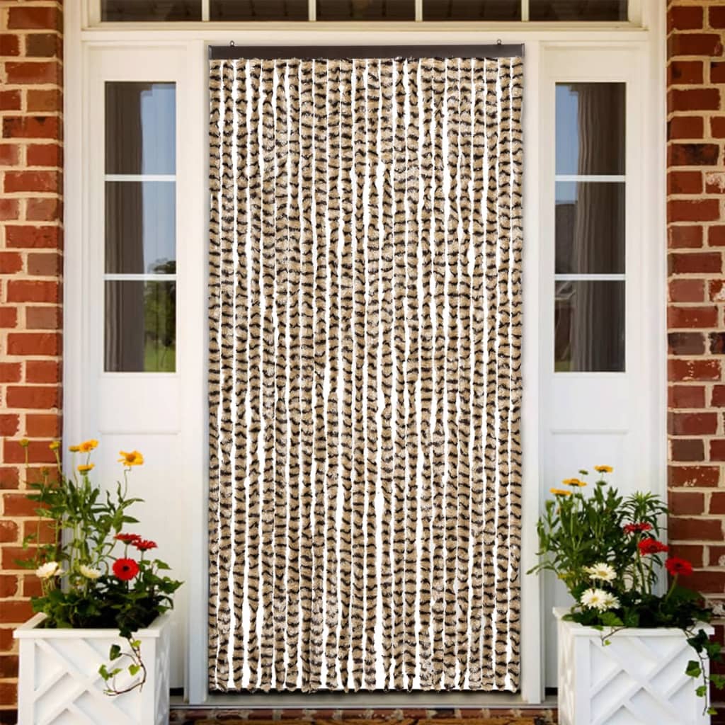 Zastor protiv insekata bež-smeđi 100 x 220 cm šenil