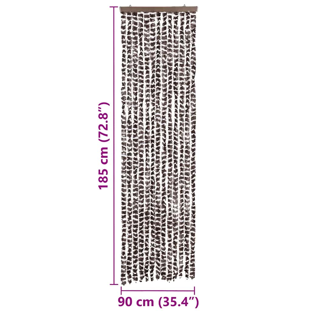 Zastor protiv insekata smeđe-bijeli 56 x 185 cm šenil
