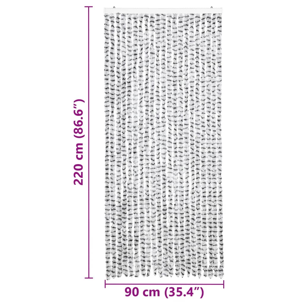 Zastor protiv insekata svjetlosivi/tamnosivi 90 x 220 cm šenil