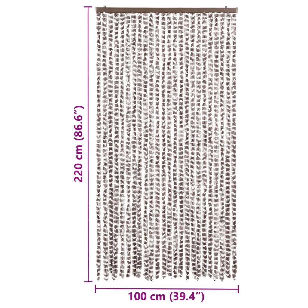 Zastor protiv insekata smeđe-sivi i bijeli 100 x 220 cm šenil