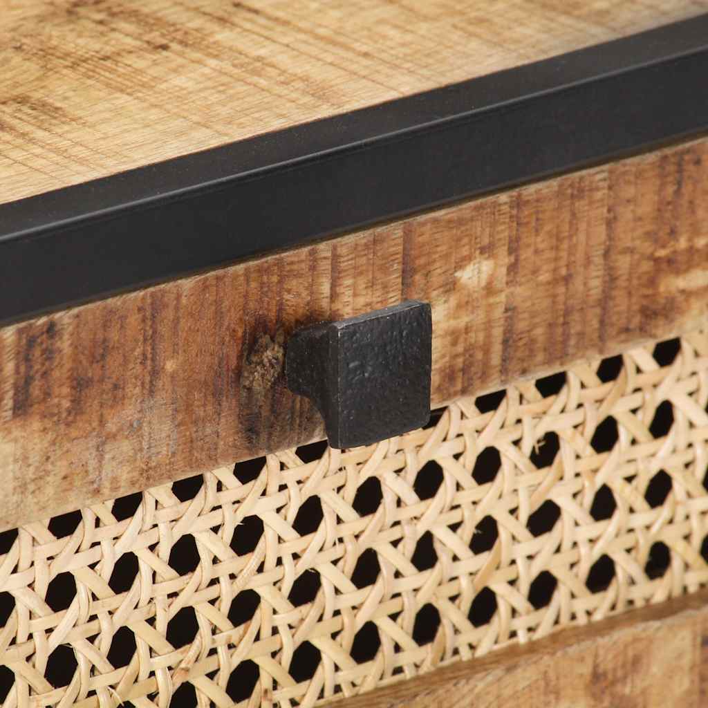 Konzolni stol 100x35x75 cm grubo drvo manga i prirodna trska