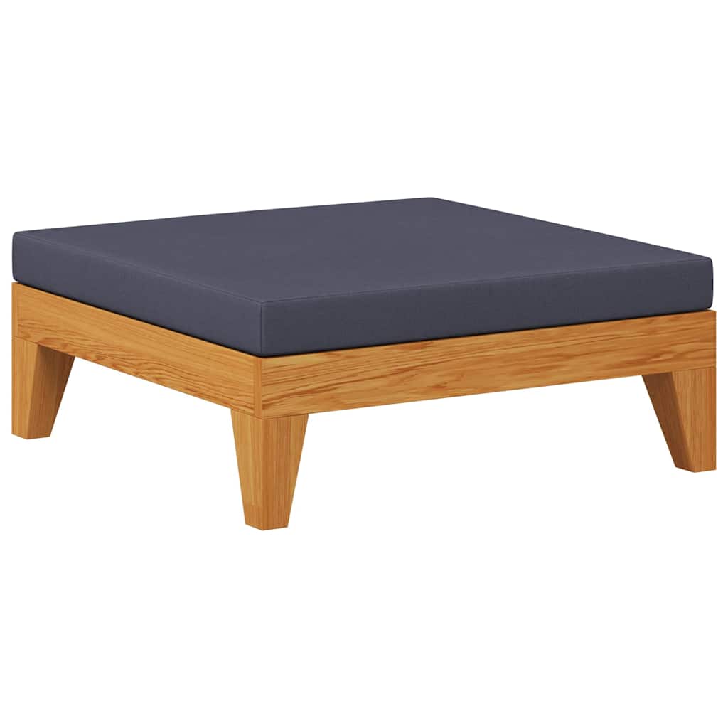 Modularni tabure s tamnosivim jastukom masivno bagremovo drvo