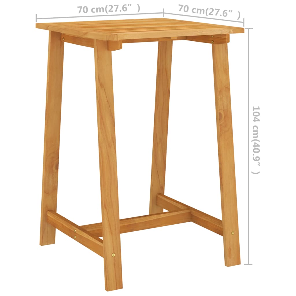 Vrtni barski stol 70 x 70 x 104 cm od masivnog bagremovog drva