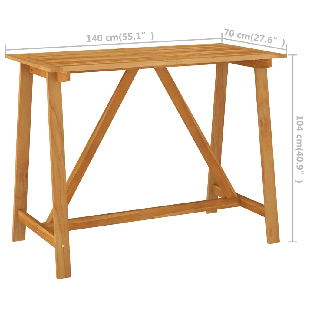 Vrtni barski stol 140 x 70 x 104 cm od masivnog bagremovog drva