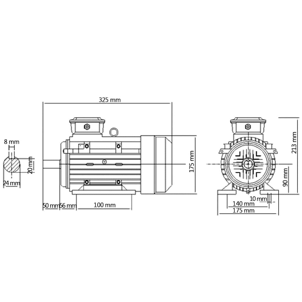 Trofazni električni motor aluminijski 1,5 kW / 2 KS 2840 o/min