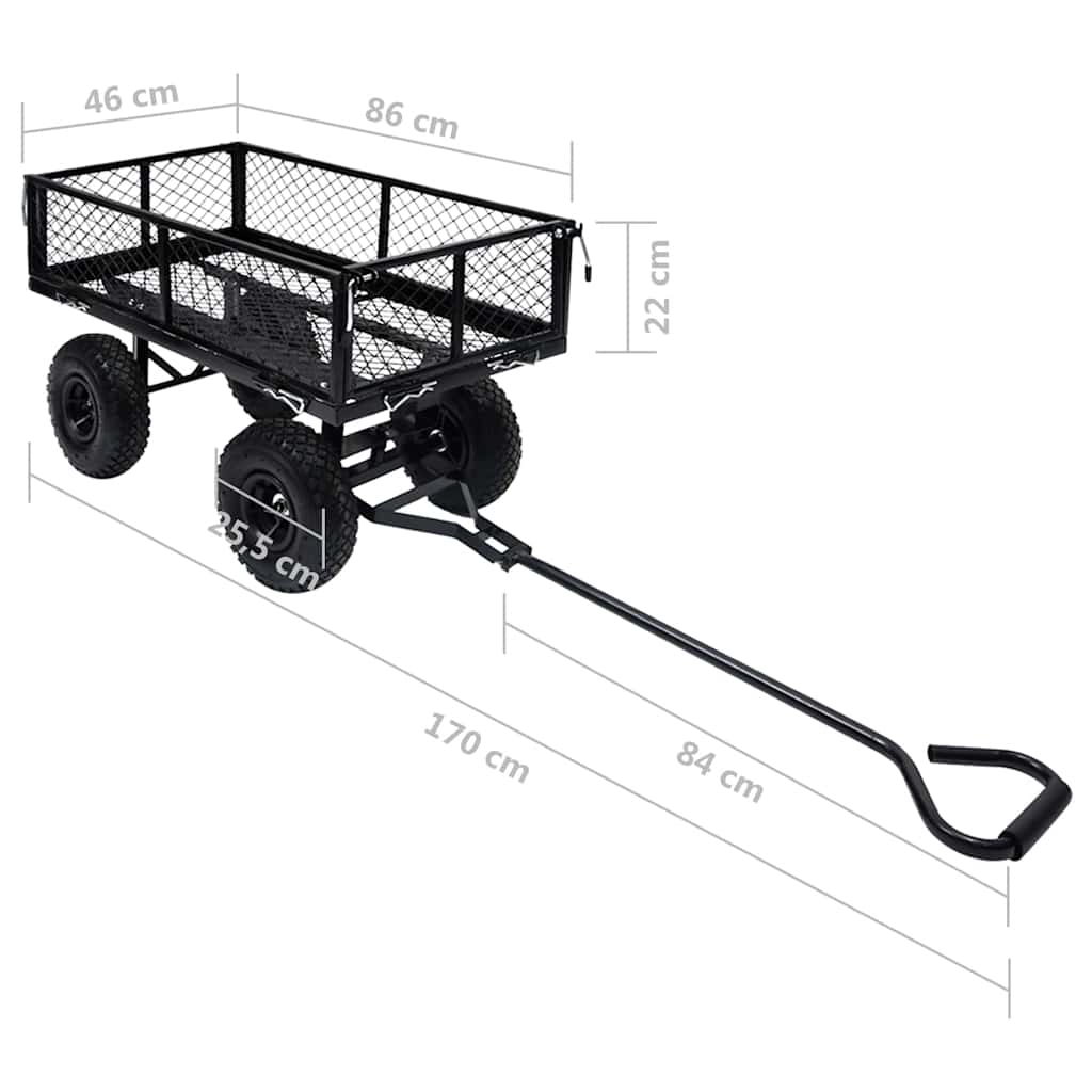 Vrtna ručna kolica crna 250 kg