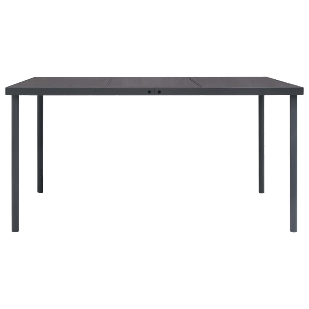 Vrtni blagovaonski stol antracit 150 x 90 x 74 cm čelični