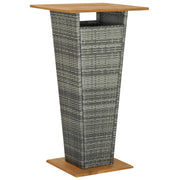 Barski stol sivi 60x60x110 cm poliratan i masivno drvo bagrema