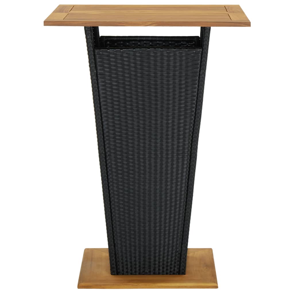Barski stol crni 80x80x110 cm poliratan i masivno drvo bagrema