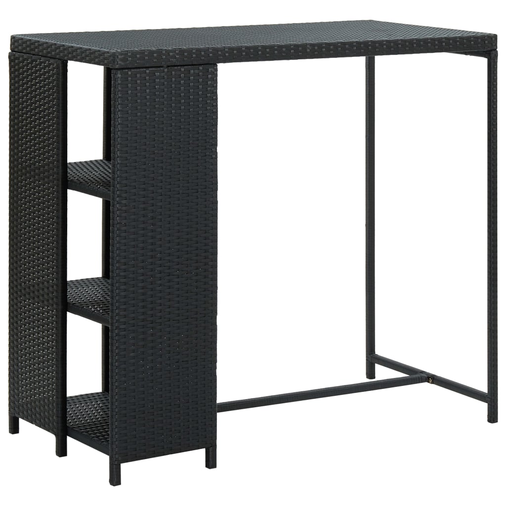 Barski stol sa stalkom za pohranu crni 120x60x110 cm poliratan