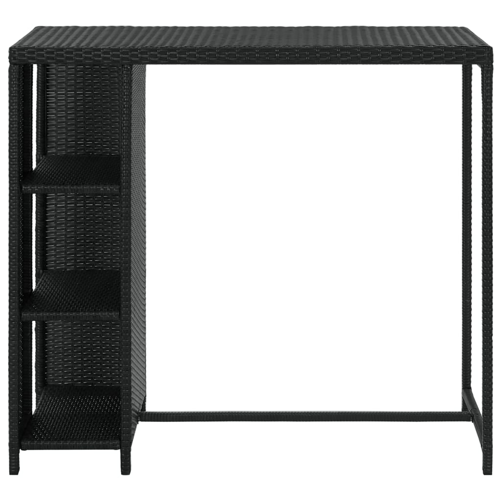 Barski stol sa stalkom za pohranu crni 120x60x110 cm poliratan
