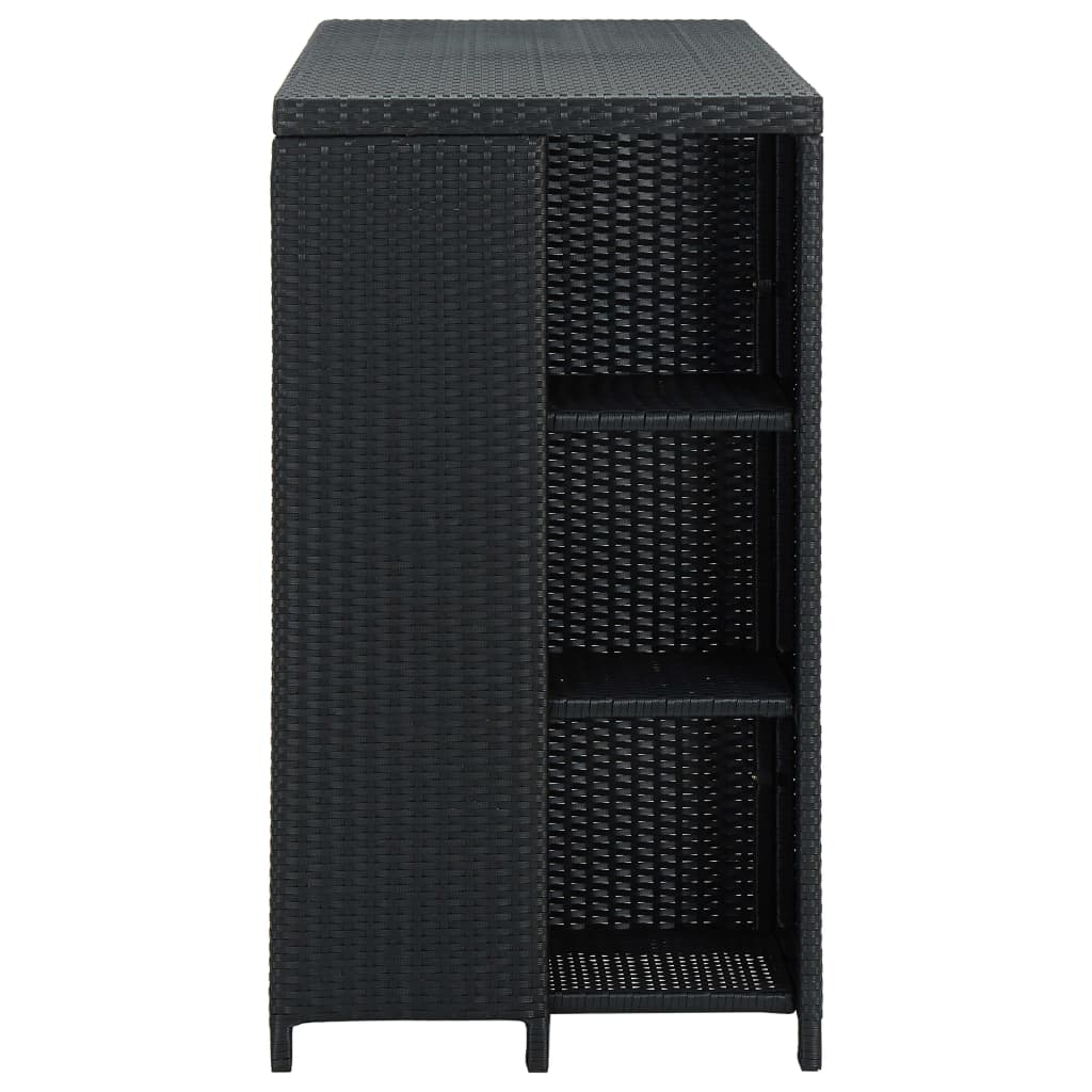 Barski stol sa stalkom za pohranu crni 120x60x110 cm poliratan