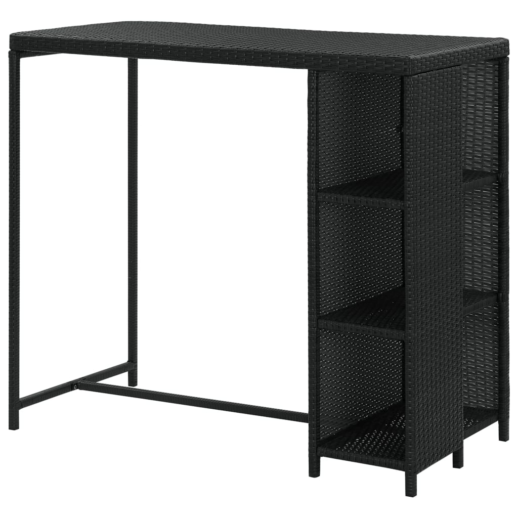 Barski stol sa stalkom za pohranu crni 120x60x110 cm poliratan