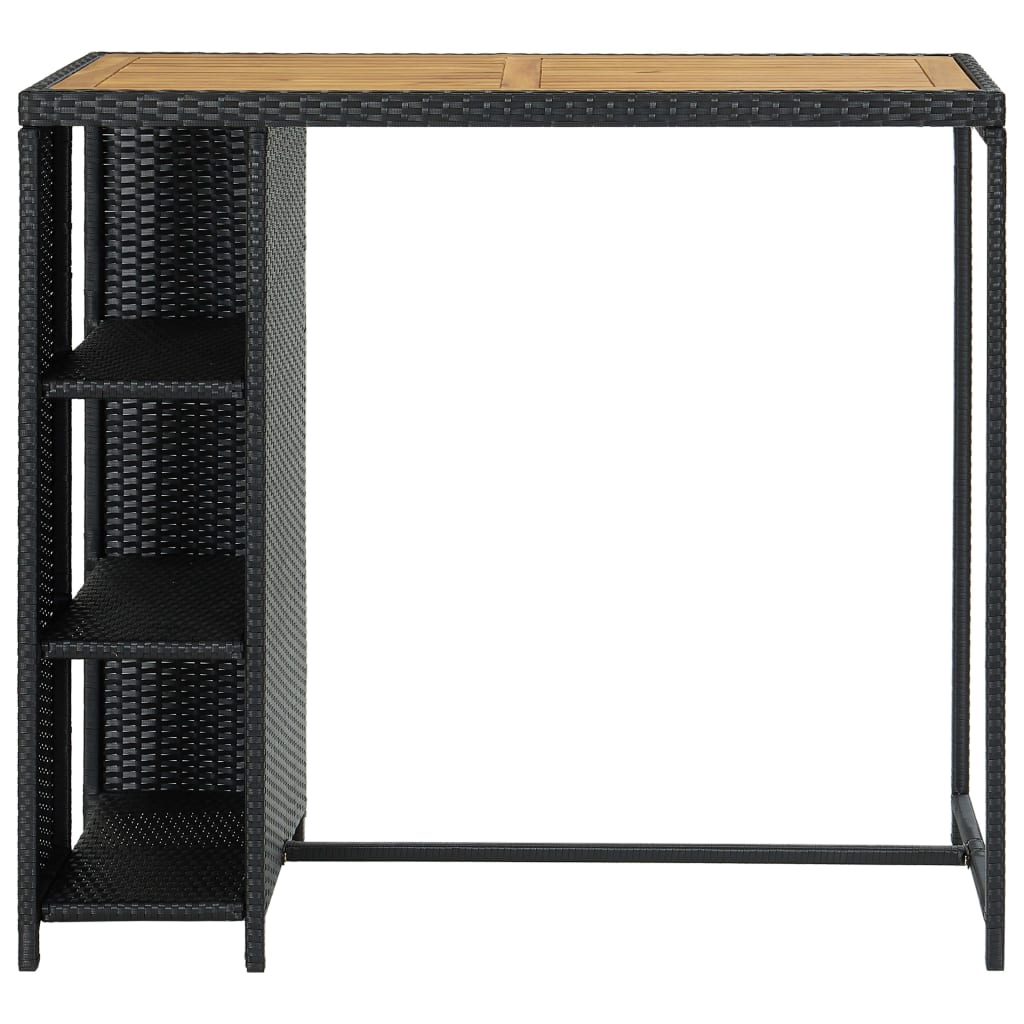 Barski stol sa stalkom za pohranu crni 120x60x110 cm poliratan
