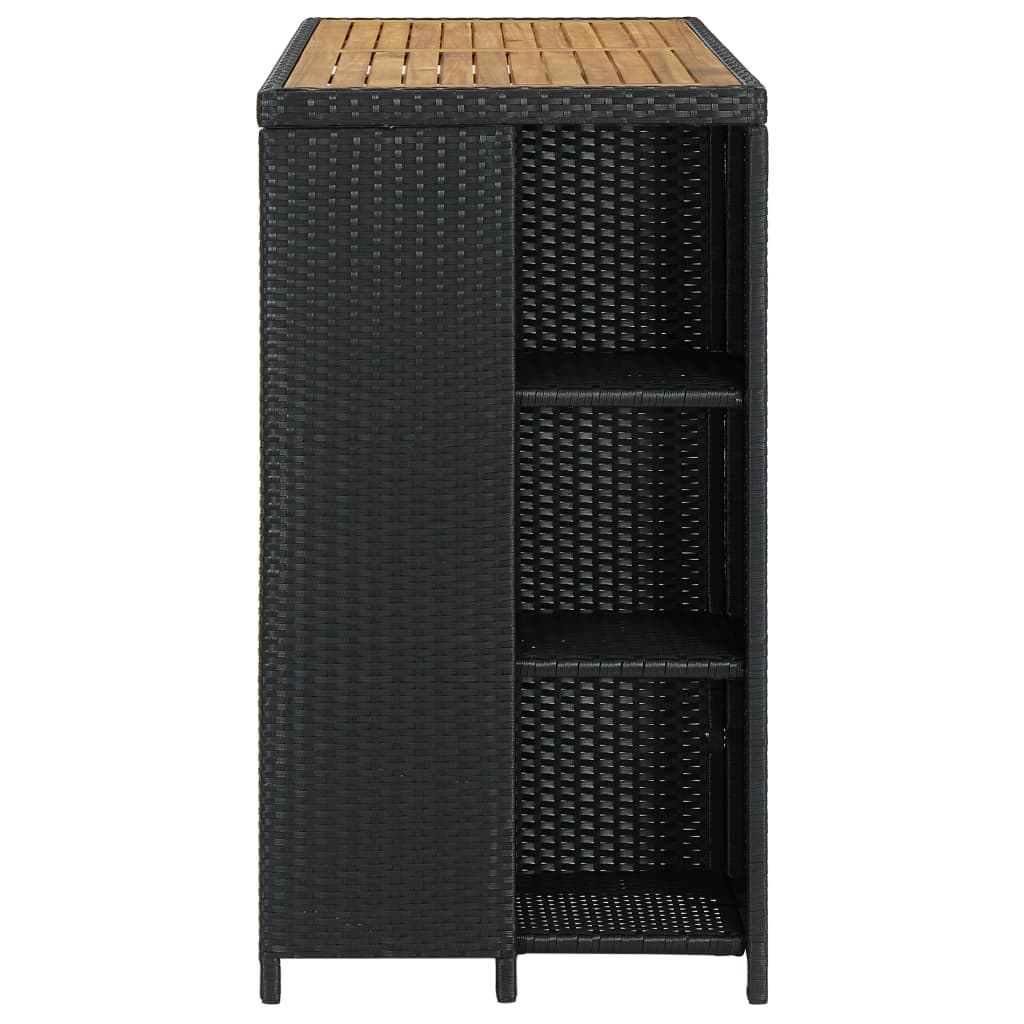 Barski stol sa stalkom za pohranu crni 120x60x110 cm poliratan