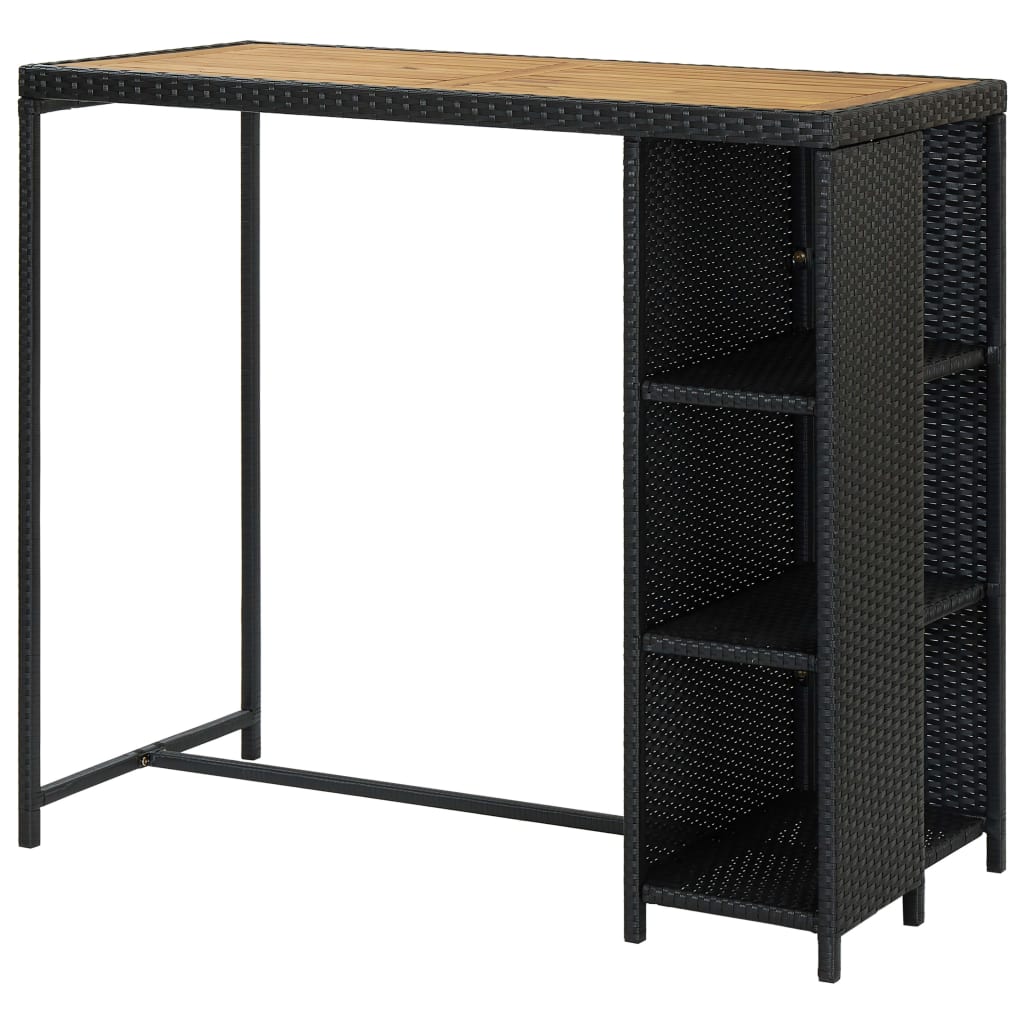Barski stol sa stalkom za pohranu crni 120x60x110 cm poliratan