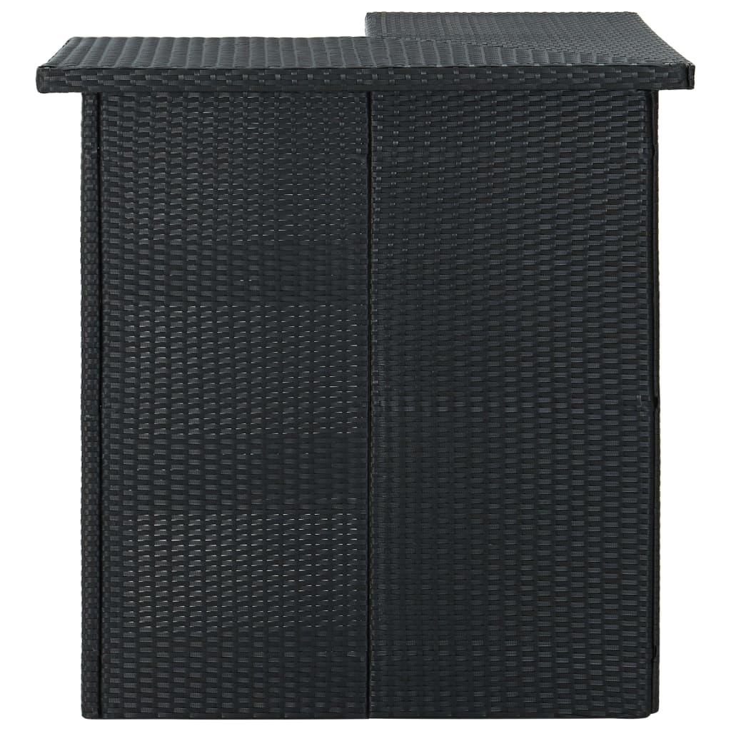 Kutni barski stol crni 100 x 50 x 105 cm od poliratana