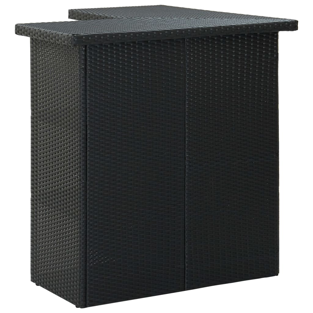Kutni barski stol crni 100 x 50 x 105 cm od poliratana