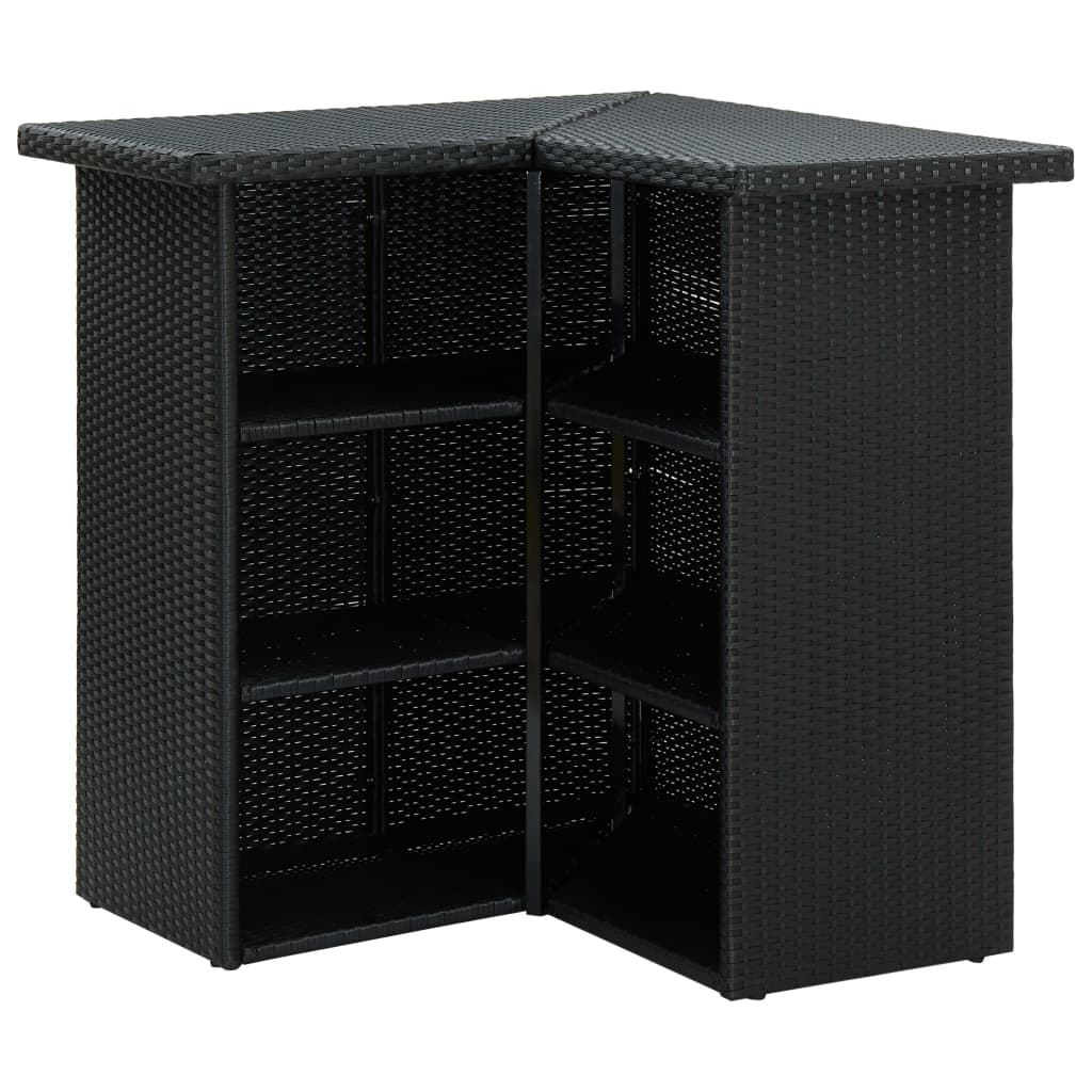 Kutni barski stol crni 100 x 50 x 105 cm od poliratana