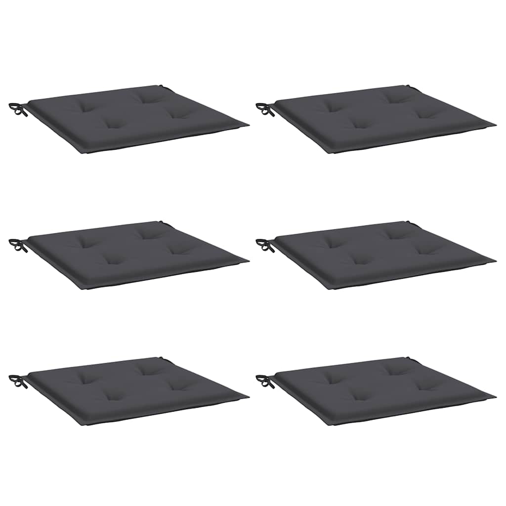 Jastuci za vrtne stolice 6 kom antracit 40x40x4 cm od tkanine