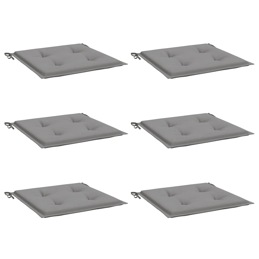 Jastuci za vrtne stolice 6 kom sivi 40x40x4 cm od tkanine