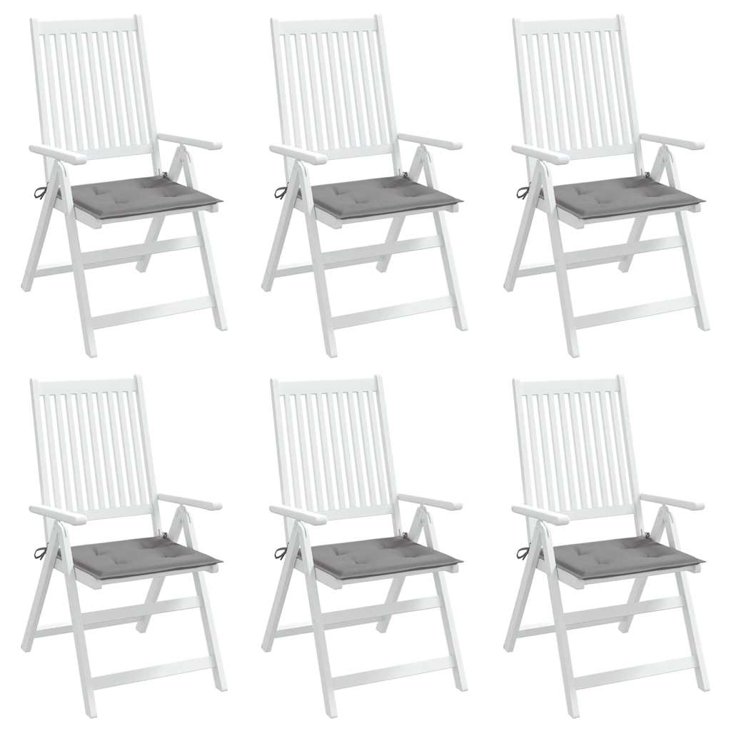 Jastuci za vrtne stolice 6 kom sivi 40x40x4 cm od tkanine