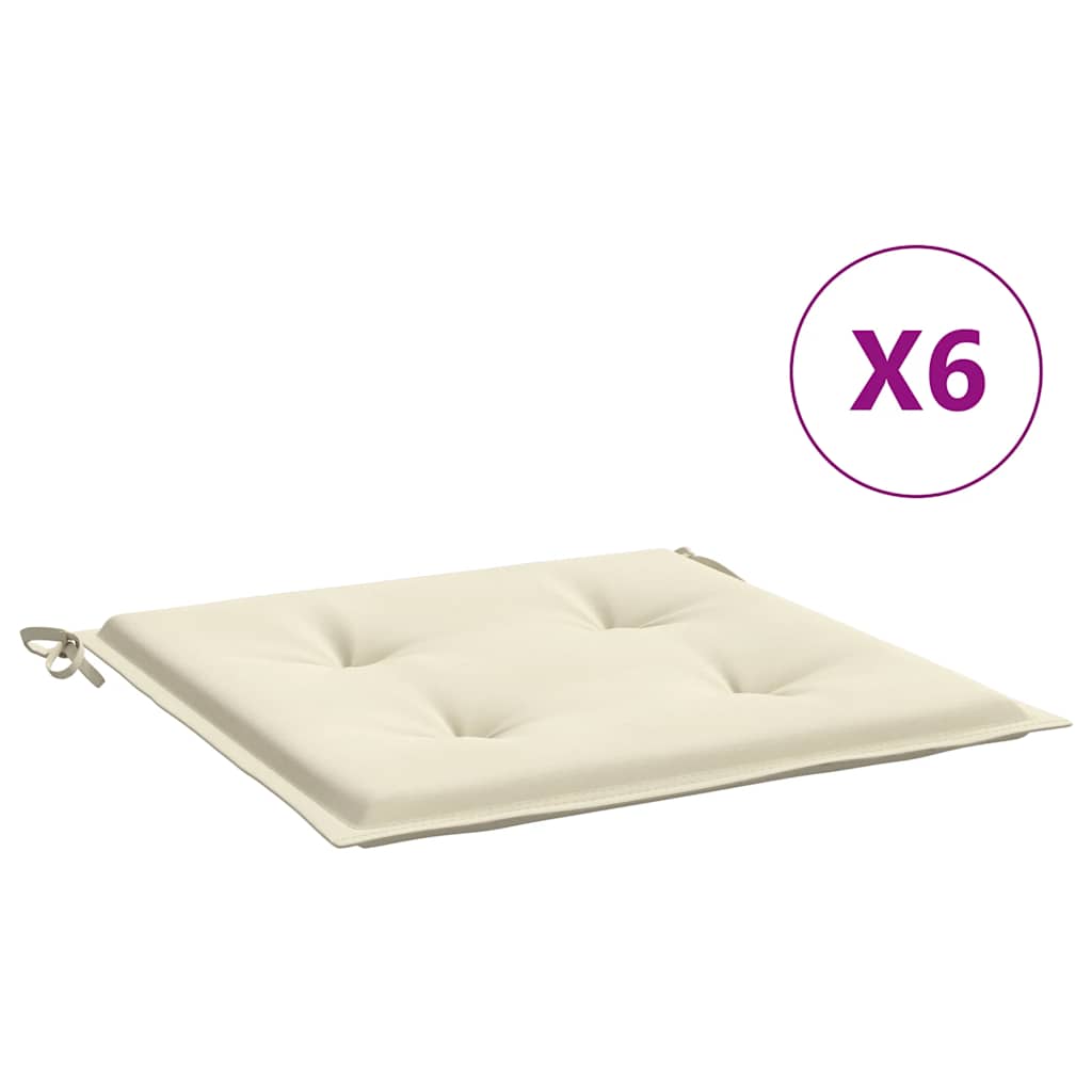 Jastuci za vrtne stolice 6 kom krem 40x40x4 cm od tkanine