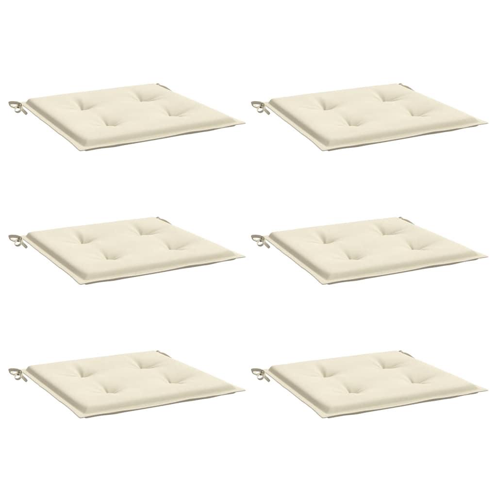 Jastuci za vrtne stolice 6 kom krem 40x40x4 cm od tkanine