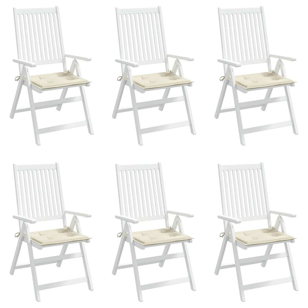 Jastuci za vrtne stolice 6 kom krem 40x40x4 cm od tkanine