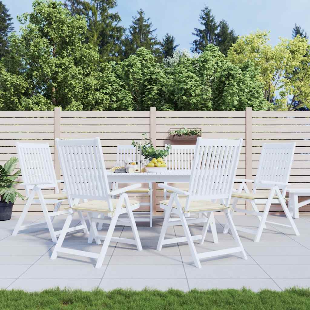 Jastuci za vrtne stolice 6 kom krem 40x40x4 cm od tkanine
