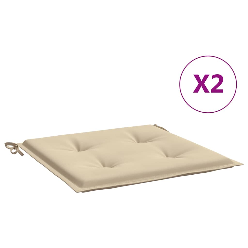 Jastuci za vrtne stolice 2 kom bež 40x40x4 cm od tkanine