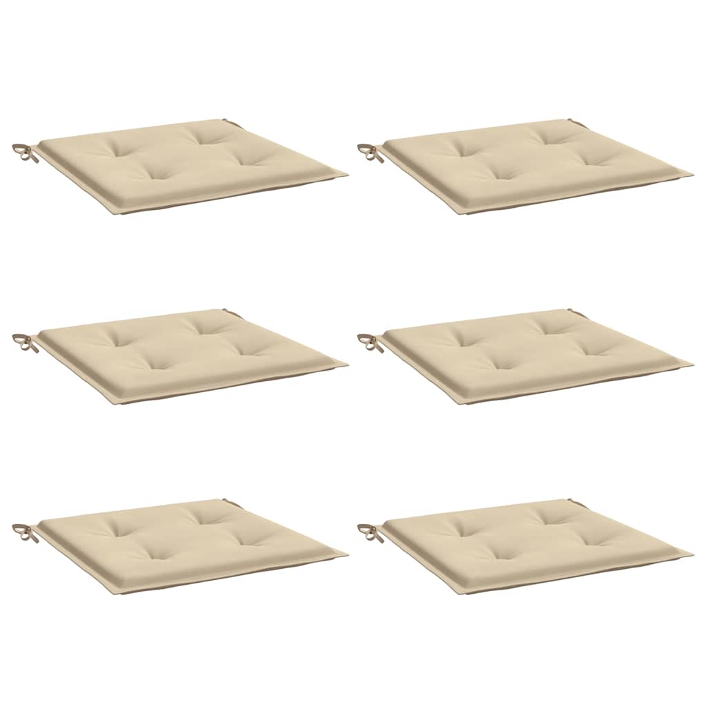 Jastuci za vrtne stolice 6 kom bež 40x40x4 cm od tkanine